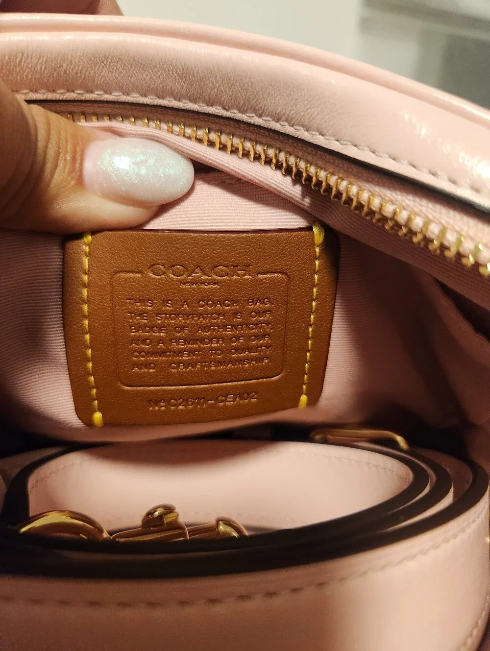 Coach Light Pink Pebble Leather Mini Carey with Gold Logo- NEW NO TAGS